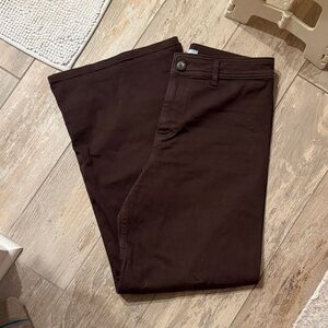 Antonio Melani full length wide leg chocolate brown denim 6